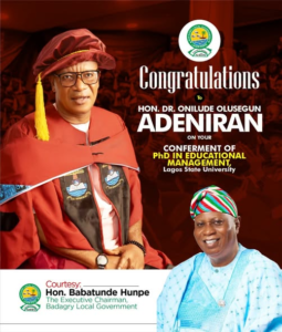 Hon. Dr. Onilude Olusegun Adeniran
